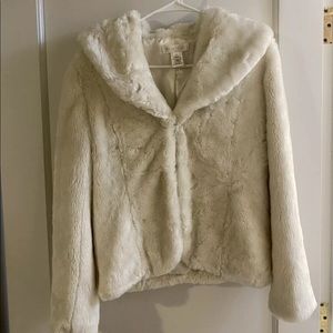 White House Black Market Faux Fur Jacket XS